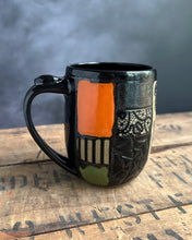 Load image into Gallery viewer, Quilted Halloween Mug 2 (Black Cat Whiskers)