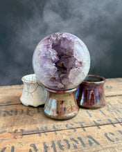 Load image into Gallery viewer, Raku Crystal Sphere Stand