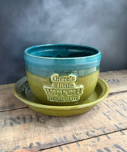 Load image into Gallery viewer, Little Witch Teal/Olive Green Bowl and Plate Set