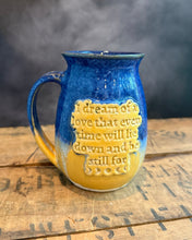 Load image into Gallery viewer, Sally’s Dream Mug (blue/yellow)
