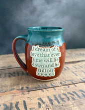 Load image into Gallery viewer, Sally’s Dream Mug (burnt orange/turquoise)
