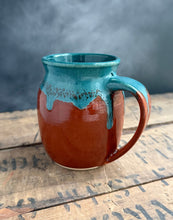 Load image into Gallery viewer, Sally’s Dream Mug (burnt orange/turquoise)
